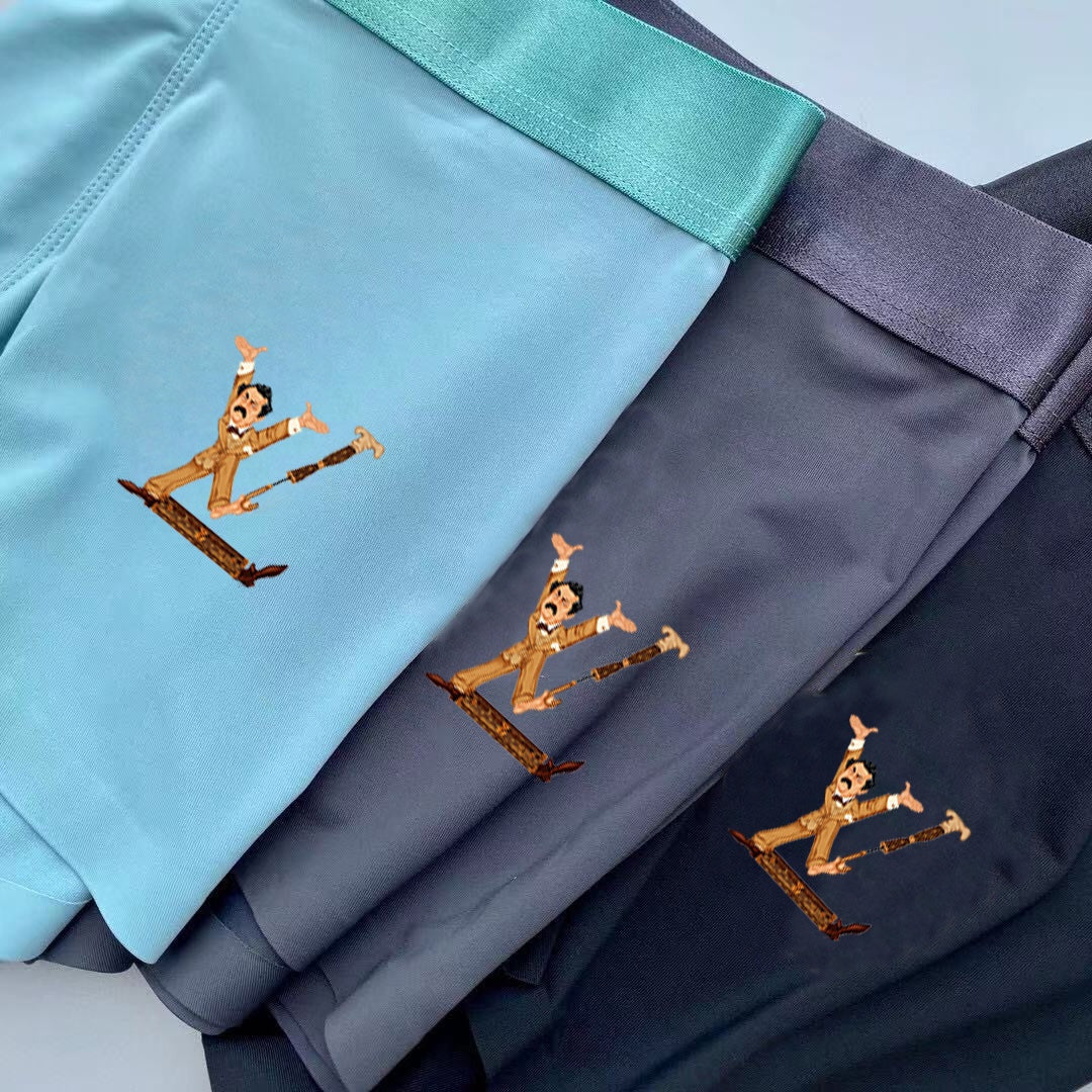 Louis Vuitton Teal Grey Black Gold Monogram Boxer Briefs, image 5