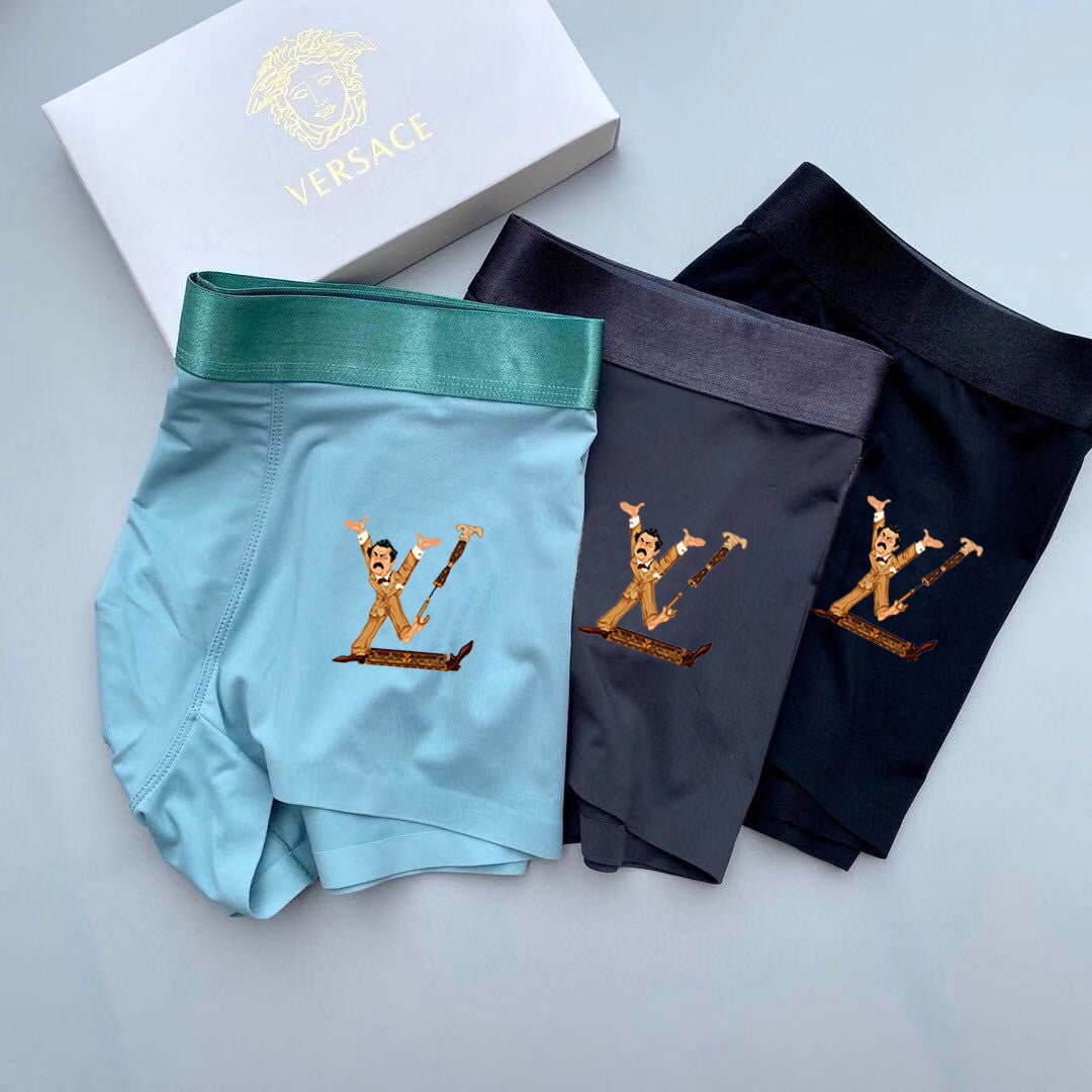 Louis Vuitton Teal Grey Black Gold Monogram Boxer Briefs, image 1