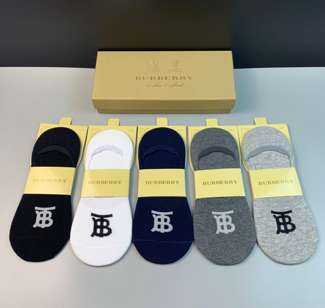 Burberry Neutral Packaged Fine Footbed Marks No-Show Socks, image 4