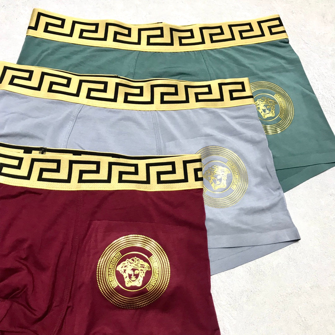 Versace Burgundy Grey Blue Gold Face Boxer Briefs, image 3
