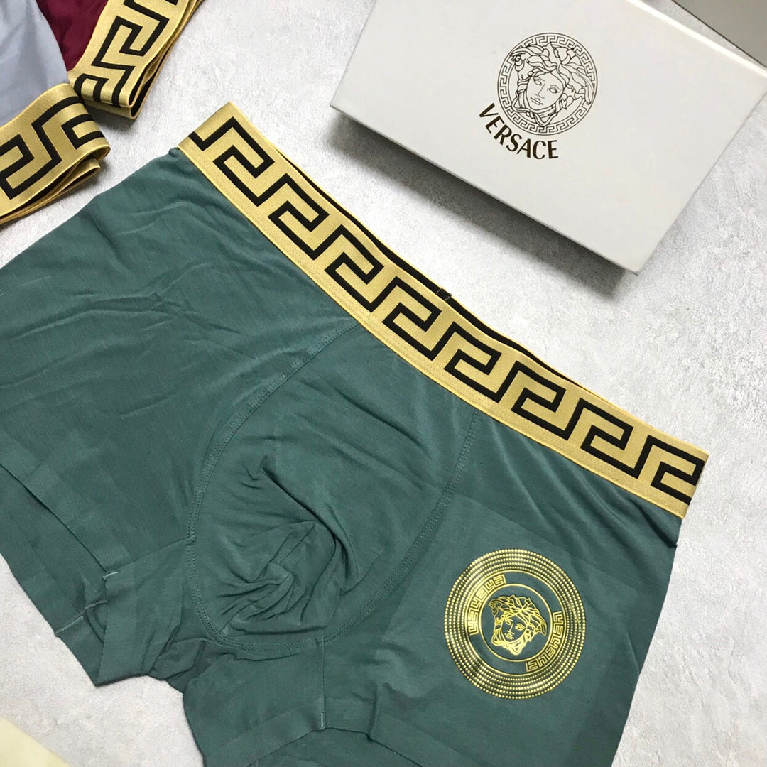 Versace Burgundy Grey Blue Gold Face Boxer Briefs, image 8