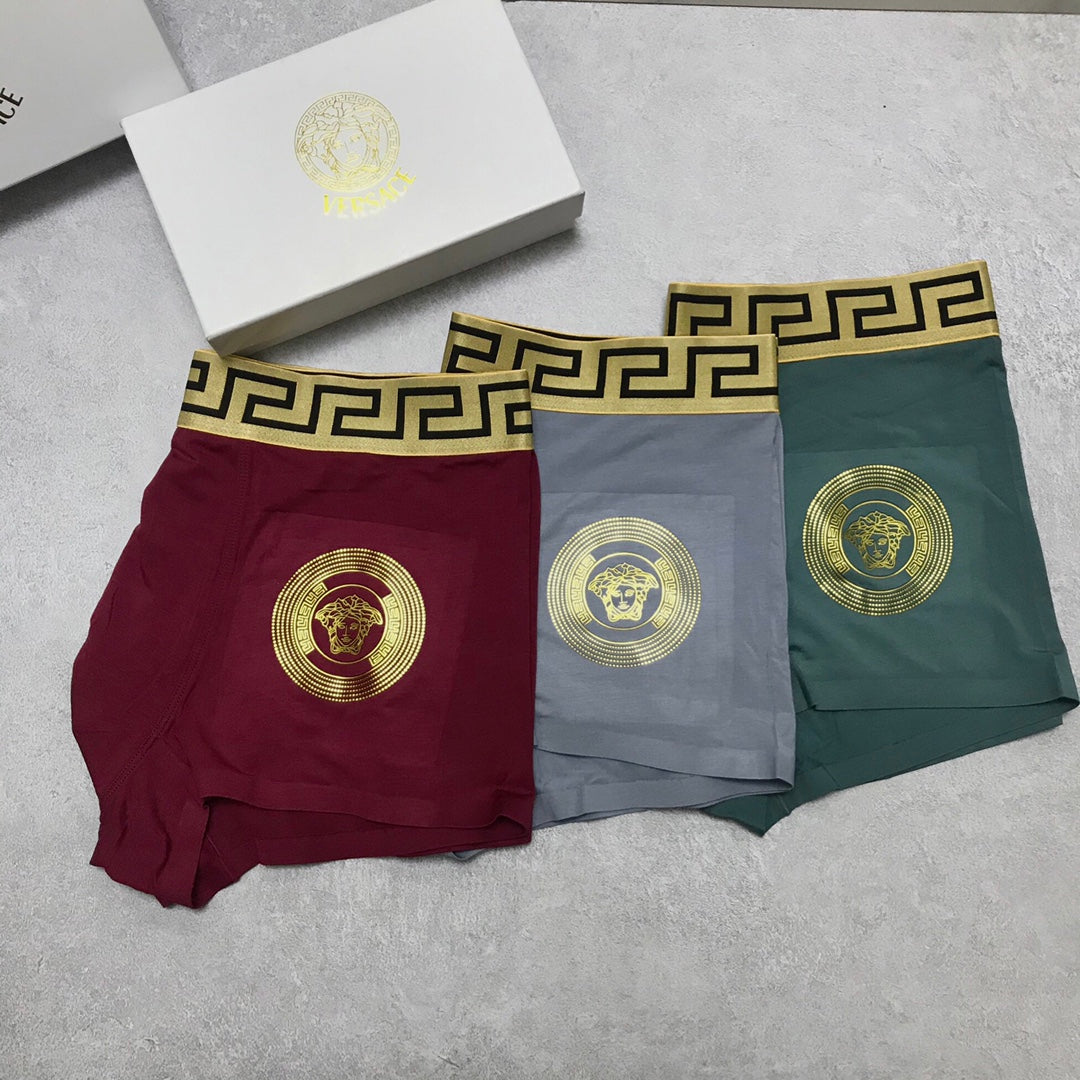 Versace Burgundy Grey Blue Gold Face Boxer Briefs, image 5