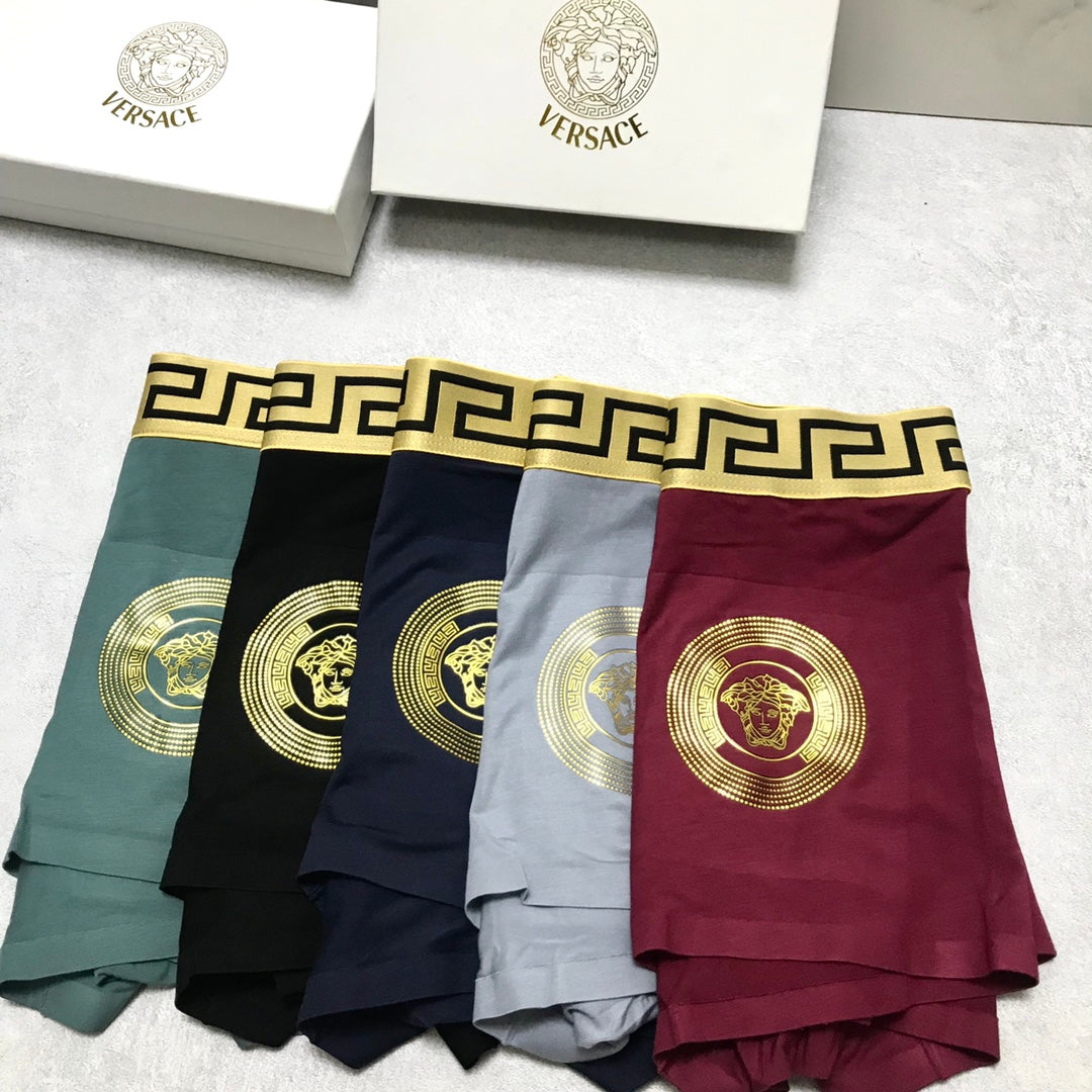 Versace Black Grey Burgundy Gold Face Boxer Briefs, image 7