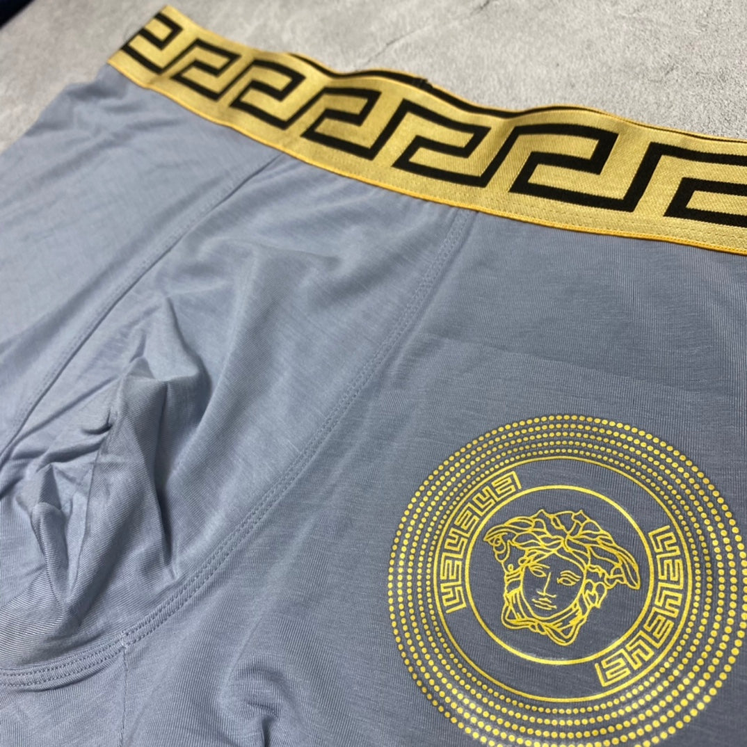 Versace Muted Gold Face Wide Key Waist Boxer Briefs, image 6
