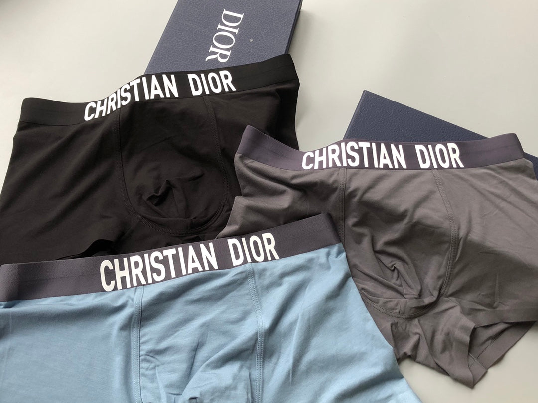 Dior Boxed Bold White Wordmark Bands Boxer Briefs, image 5