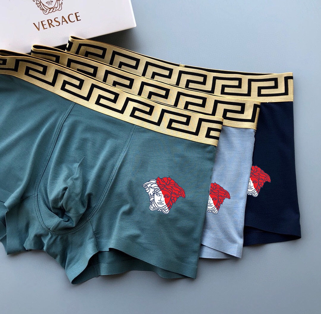 Versace Blue Teal Red Diamond Patch Boxer Briefs, image 2