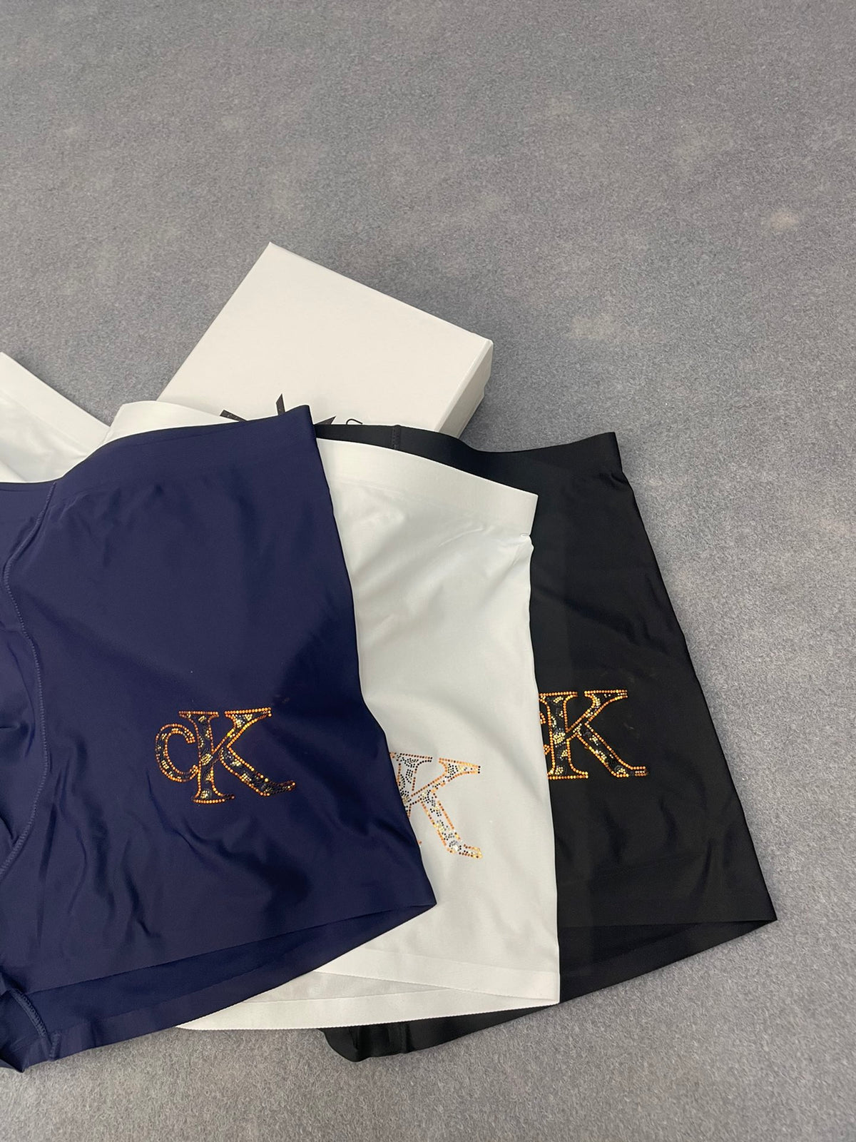 Calvin Klein Navy Gold Folded Monograms Boxer Briefs, image 5