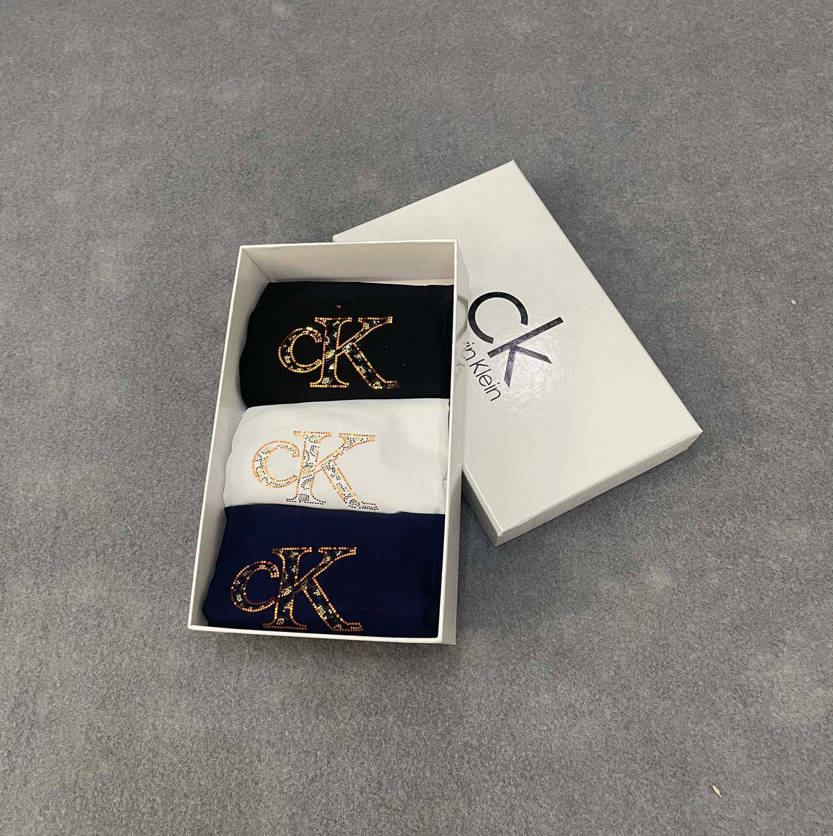 Calvin Klein Navy Gold Folded Monograms Boxer Briefs, image 7
