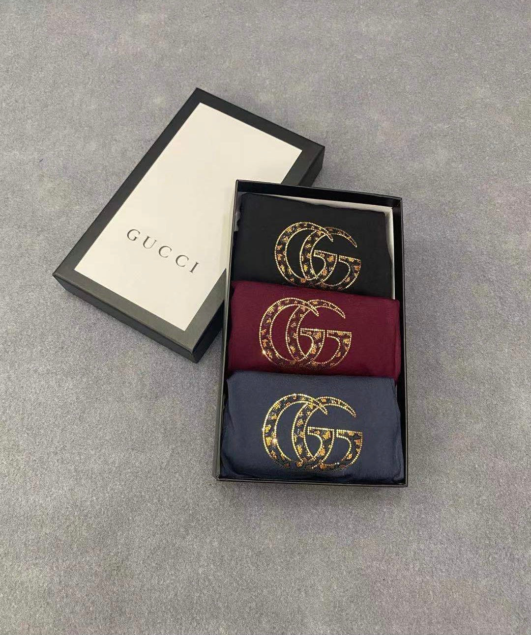 Gucci Boxed Burgundy Gold Double Letters Boxer Briefs, image 3