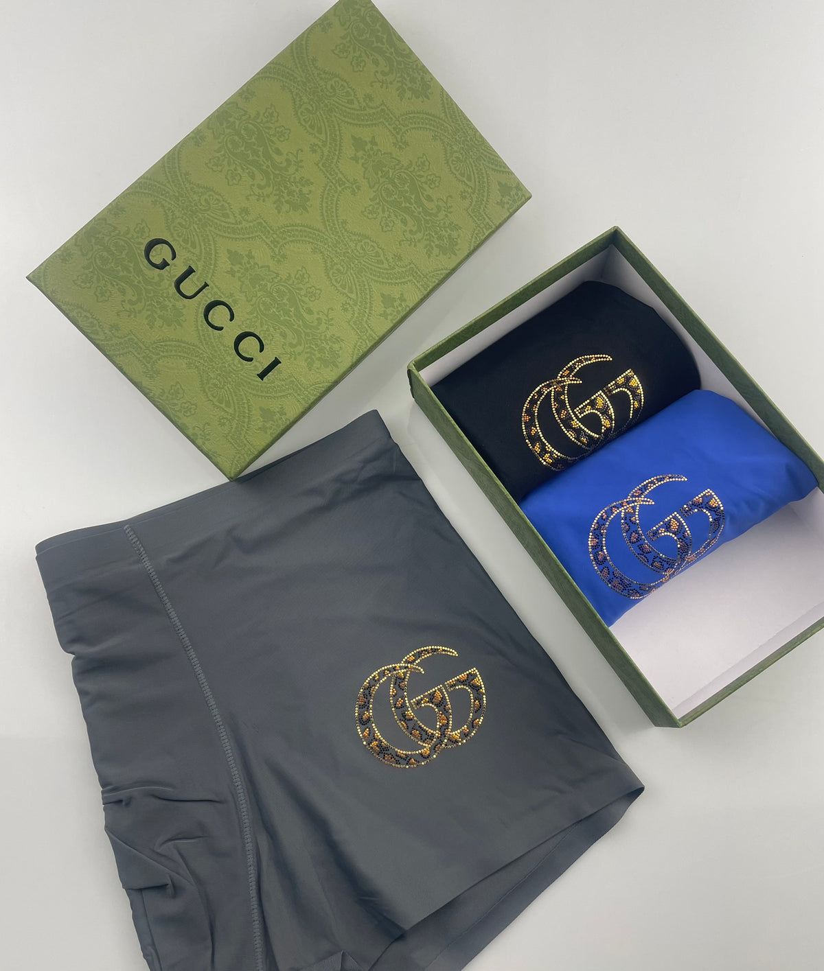 Gucci Boxed Blue Gold Double Letters Boxer Briefs, image 7