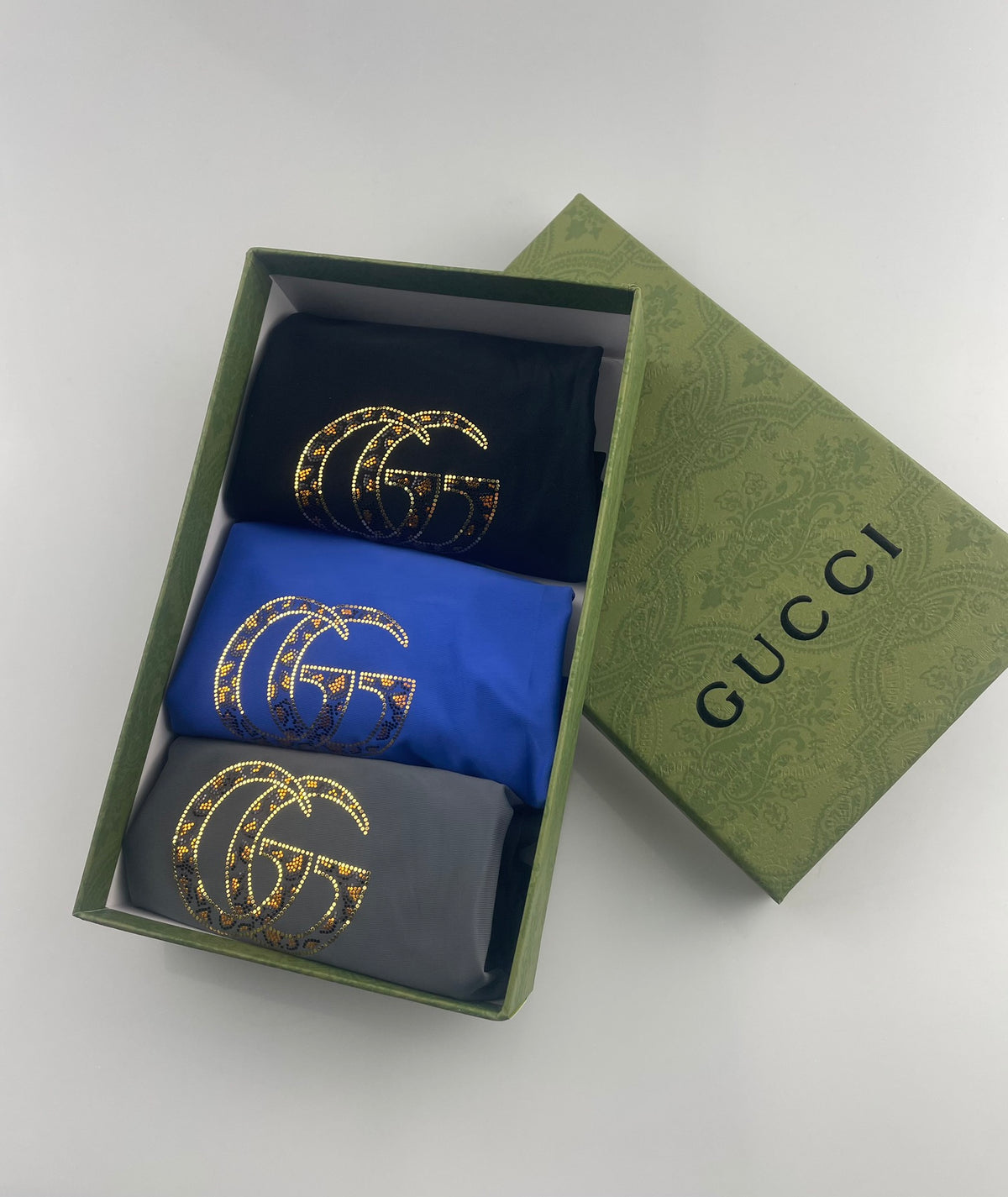 Gucci Boxed Blue Gold Double Letters Boxer Briefs, image 3