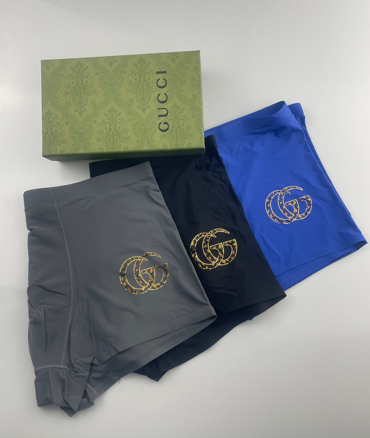 Gucci Boxed Blue Gold Double Letters Boxer Briefs, image 4