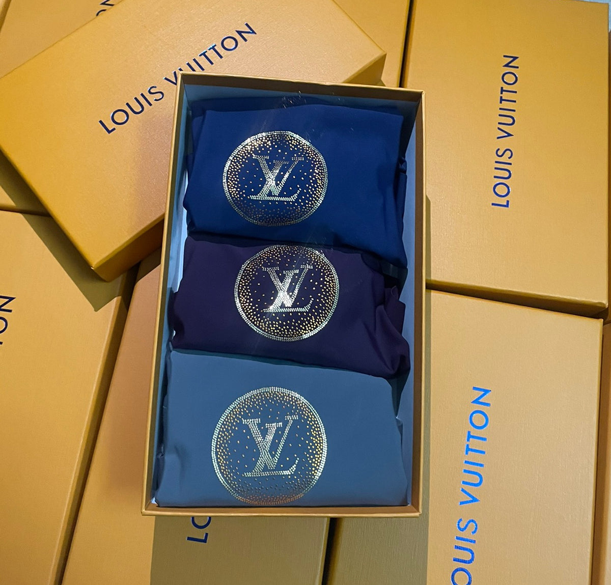 Louis Vuitton Boxed Blue Large Circle Monograms Boxer Briefs, image 1