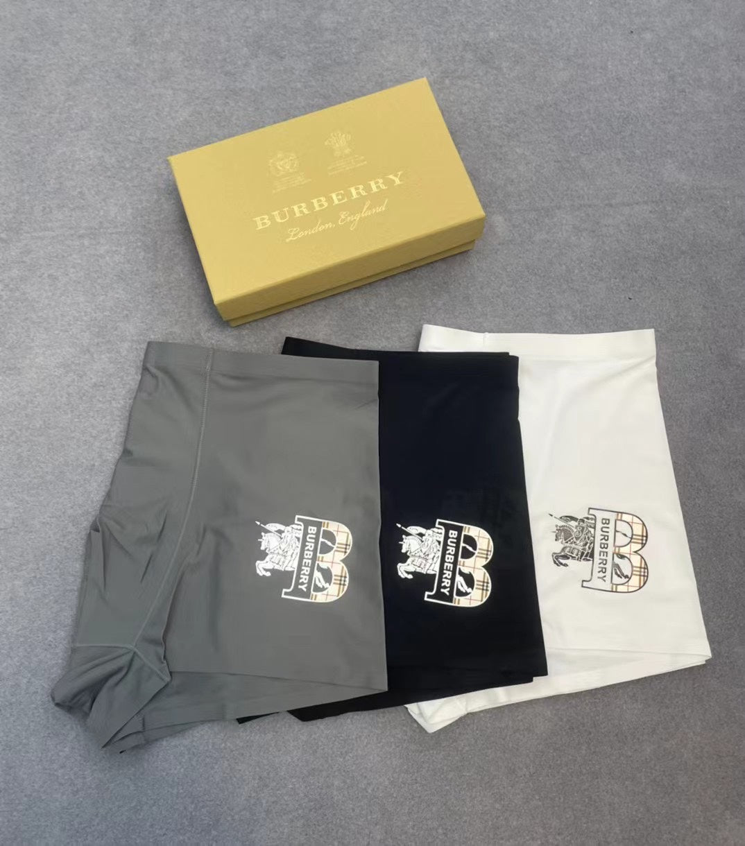 Burberry Boxed Black White Ornamental B Boxer Briefs, image 7