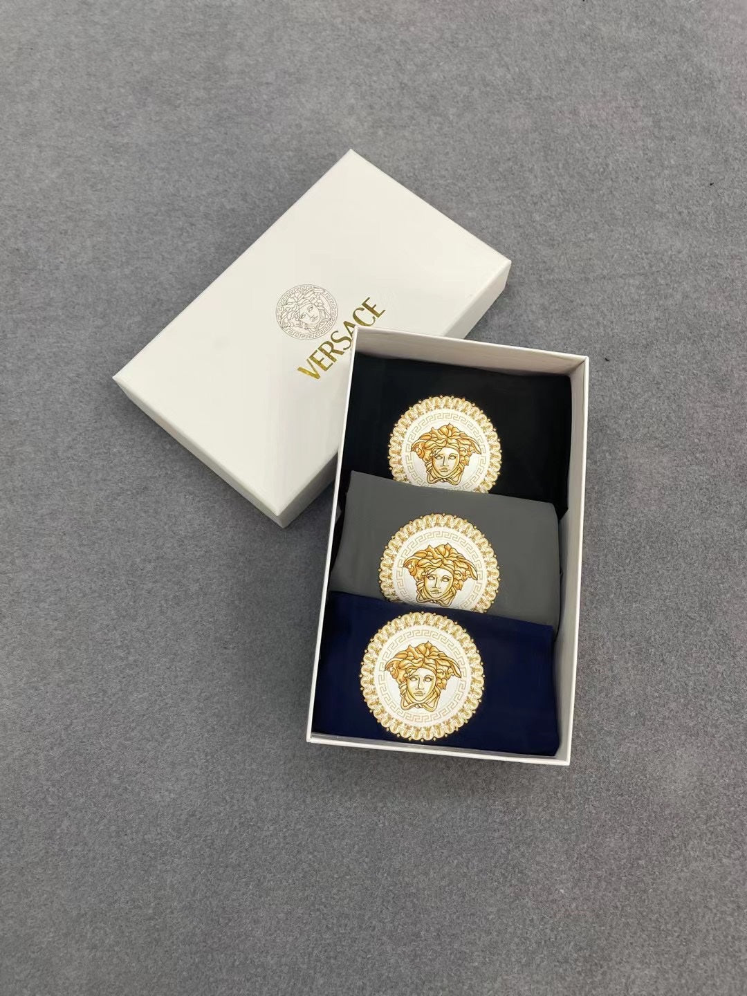 Versace Boxed Large Gold Round Faces Boxer Briefs, image 7