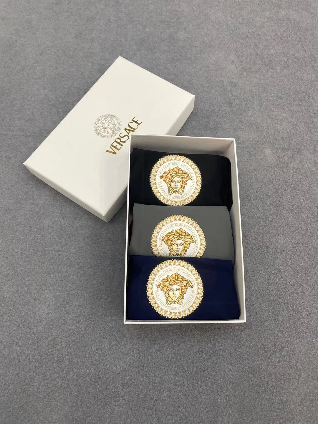 Versace Boxed Large Gold Round Faces Boxer Briefs, image 1