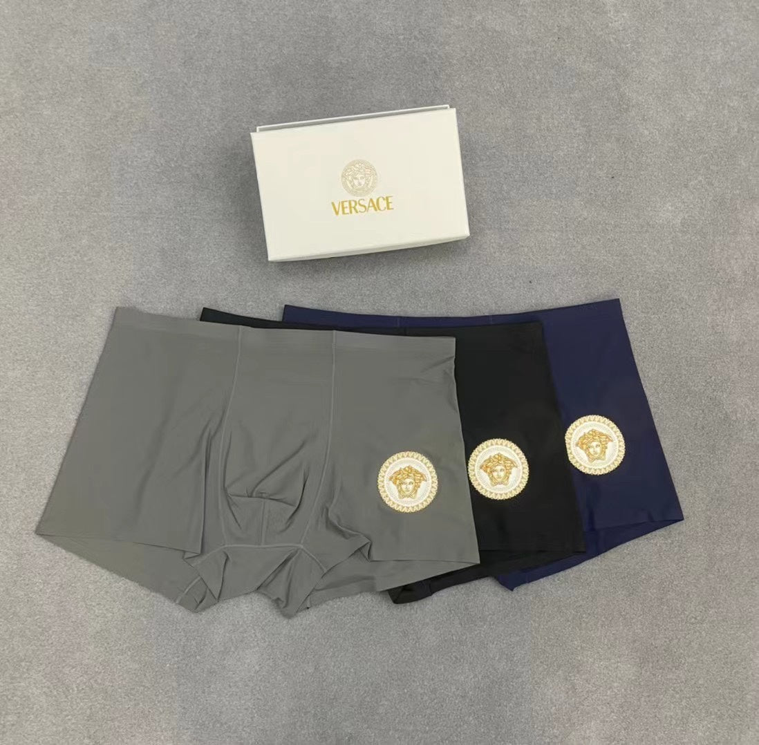 Versace Boxed Large Gold Round Faces Boxer Briefs, image 6