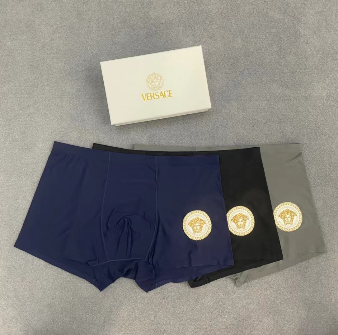 Versace Boxed Large Gold Round Faces Boxer Briefs, image 2
