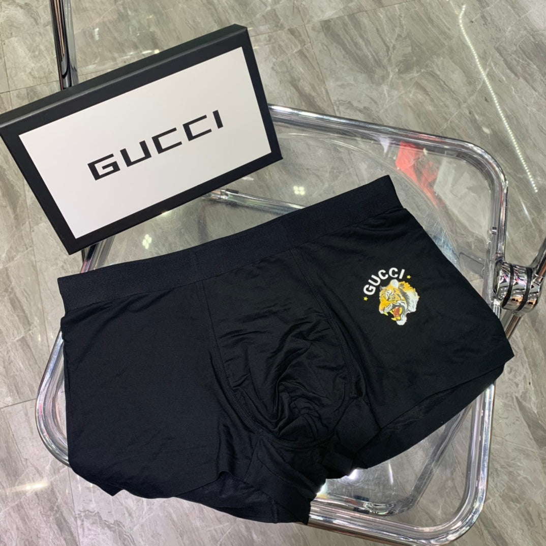 Gucci Green Gold Round Crest Boxer Briefs, image 3