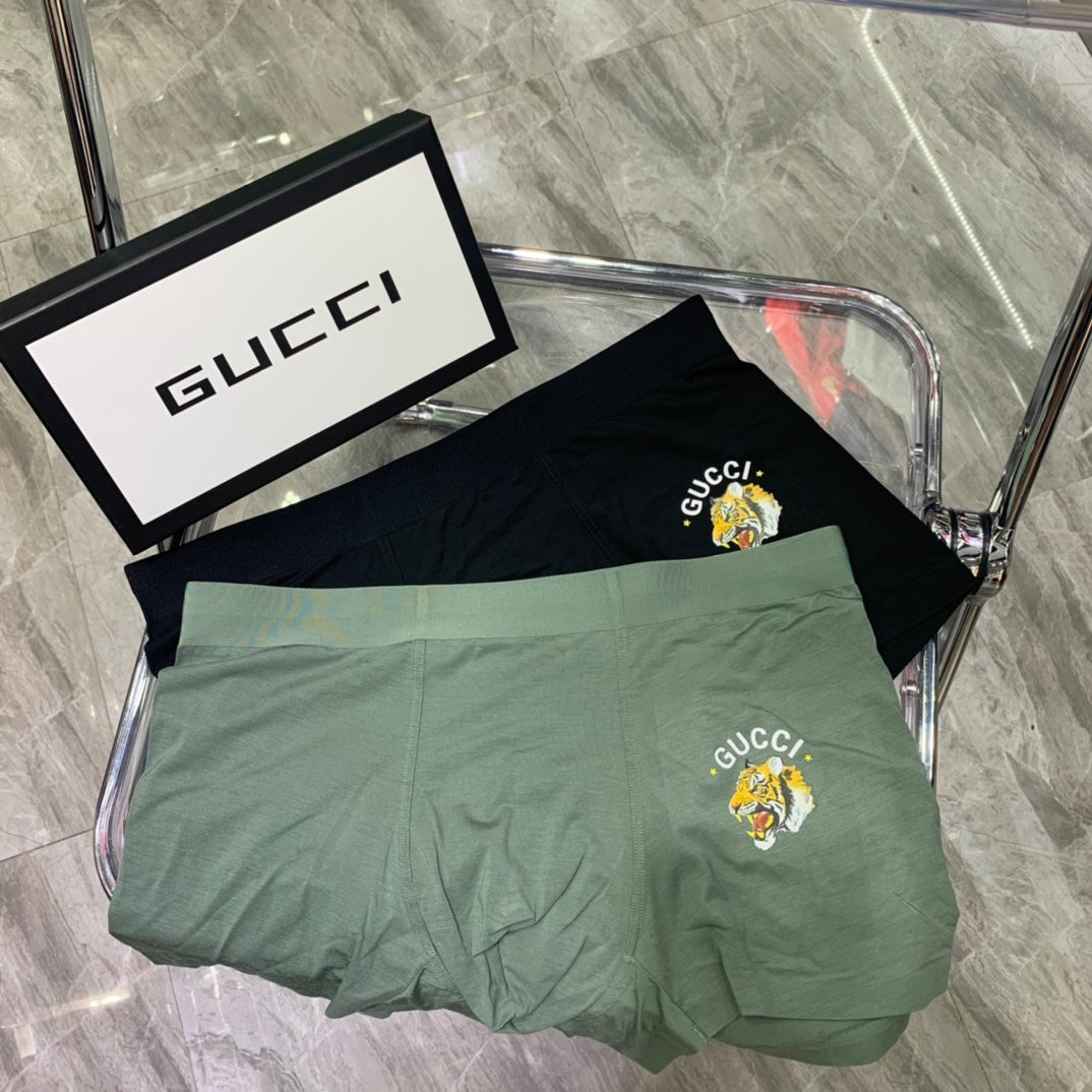 Gucci Green Gold Round Crest Boxer Briefs, image 5