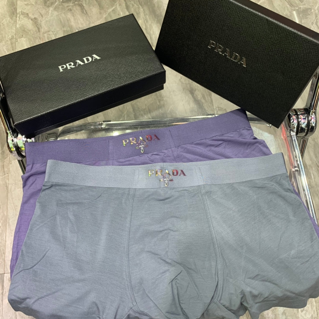 Prada Grey Small Tonal Waist Text Boxer Briefs, image 2