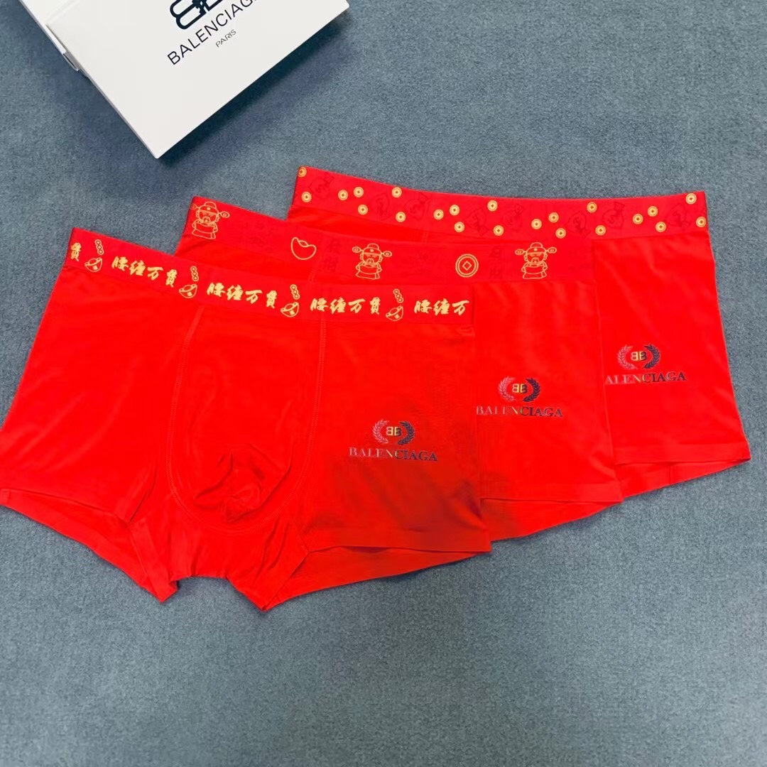 Balenciaga Red Gold Waist Small Motifs Boxer Briefs, image 3