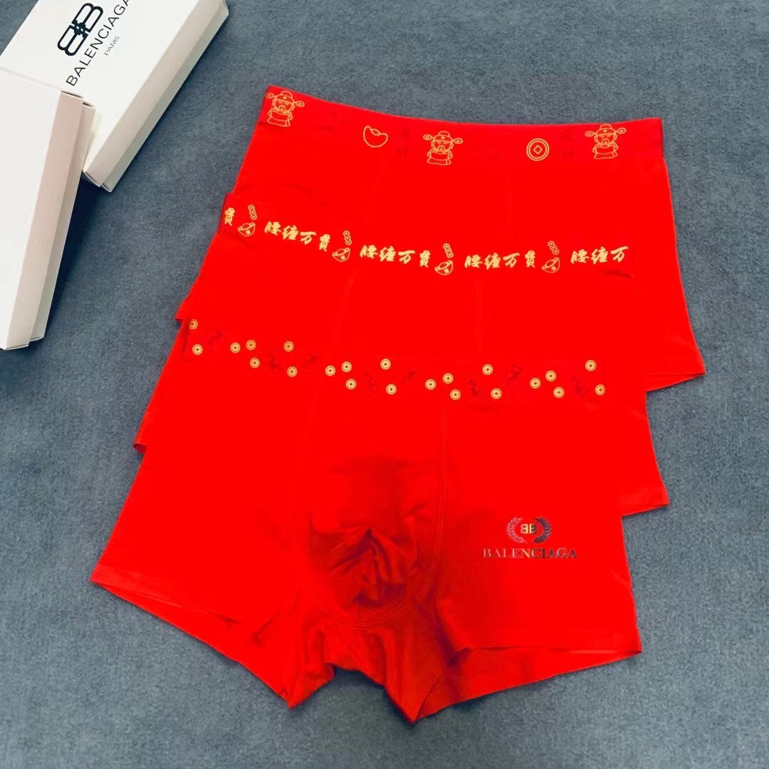 Balenciaga Red Gold Waist Small Motifs Boxer Briefs, image 2