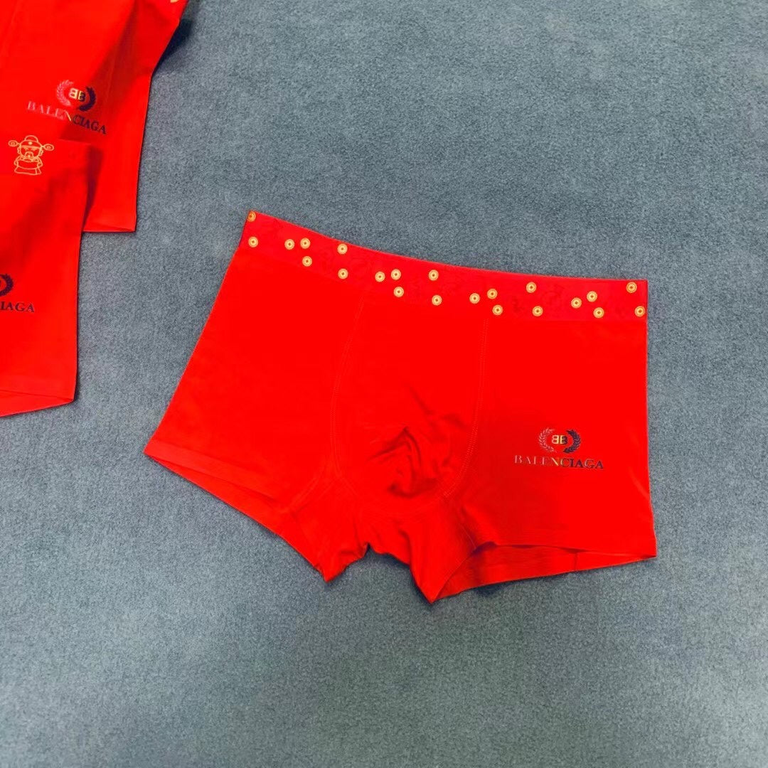 Balenciaga Red Gold Waist Small Motifs Boxer Briefs, image 7