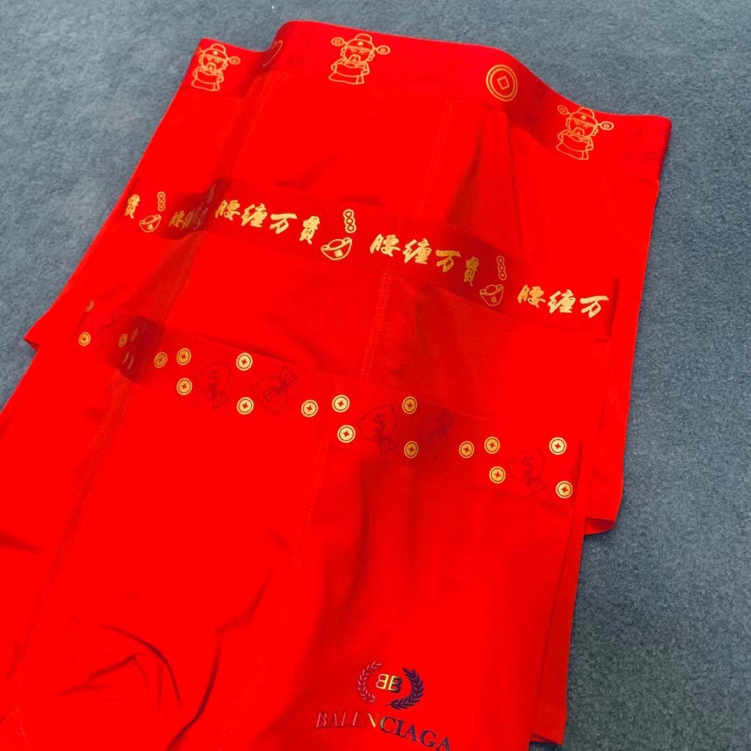 Balenciaga Red Gold Waist Small Motifs Boxer Briefs, image 6