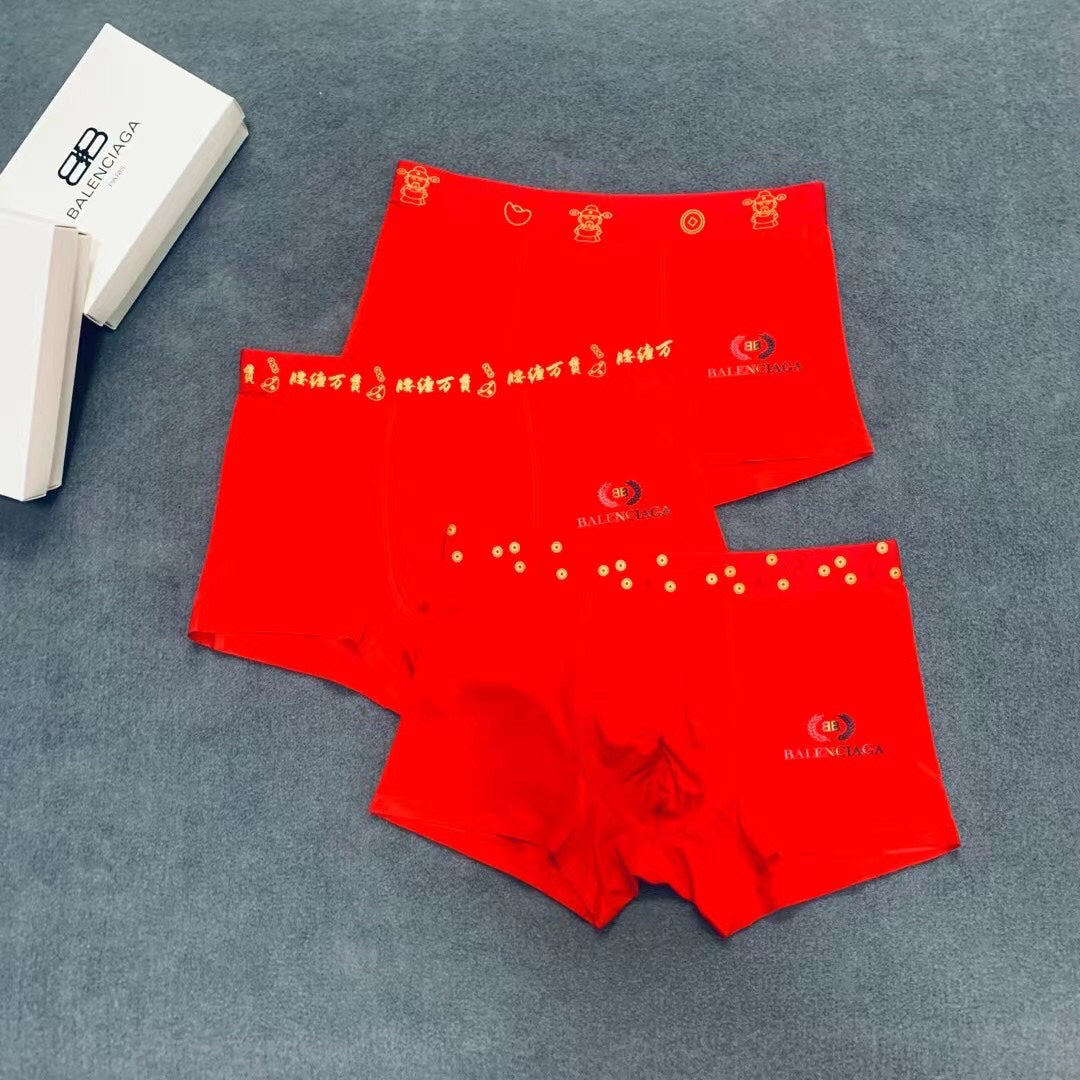 Balenciaga Red Gold Waist Small Motifs Boxer Briefs, image 1