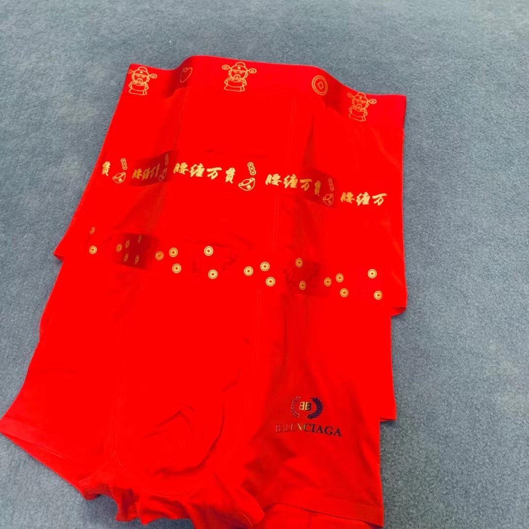 Balenciaga Red Gold Waist Small Motifs Boxer Briefs, image 5