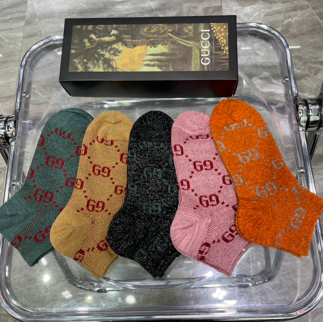 Gucci Boxed Bright Monogram Shades Crew Socks, image 2