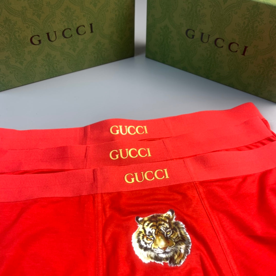 Gucci Red Large Front Crest Boxer Briefs, image 4