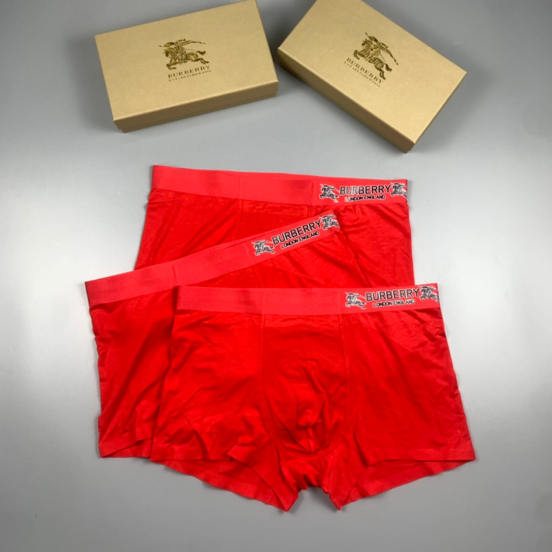 Burberry Red Small Waist Letter Detail Boxer Briefs, image 2