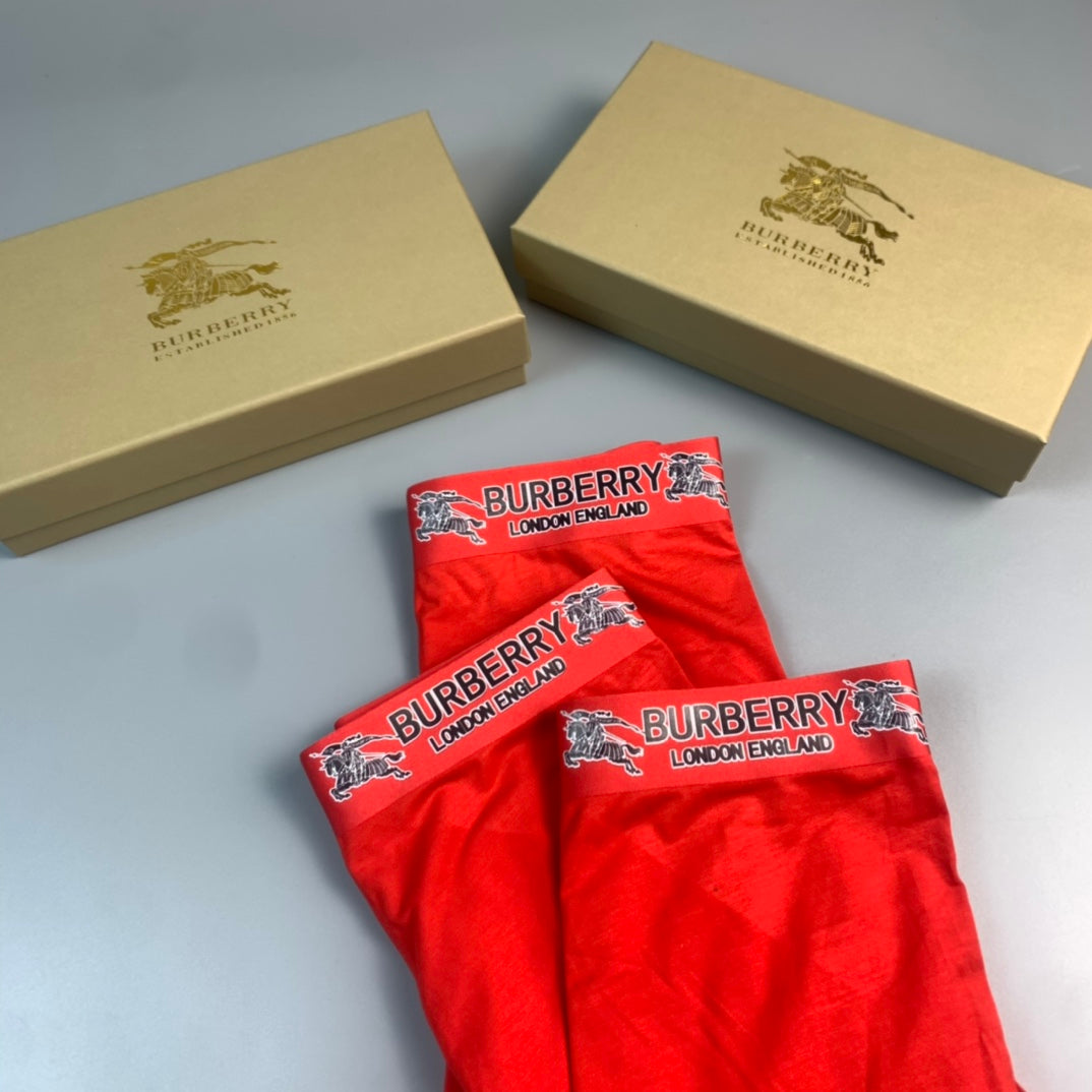 Burberry Red Small Waist Letter Detail Boxer Briefs, image 7