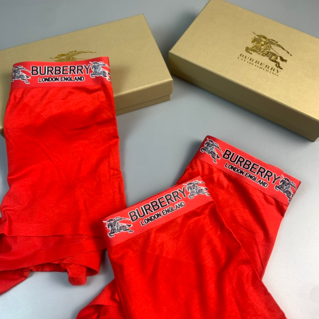 Burberry Red Small Waist Letter Detail Boxer Briefs, image 6