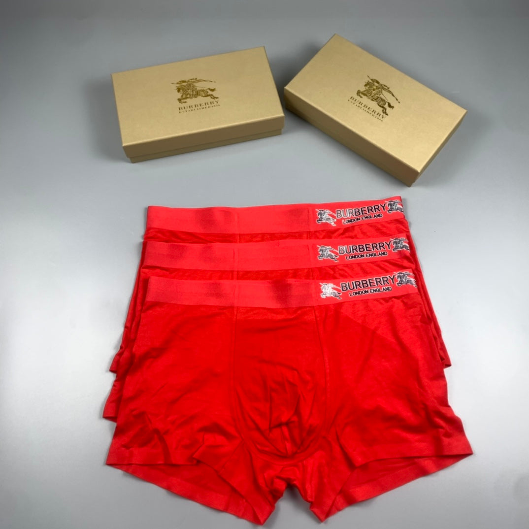 Burberry Red Small Waist Letter Detail Boxer Briefs, image 3