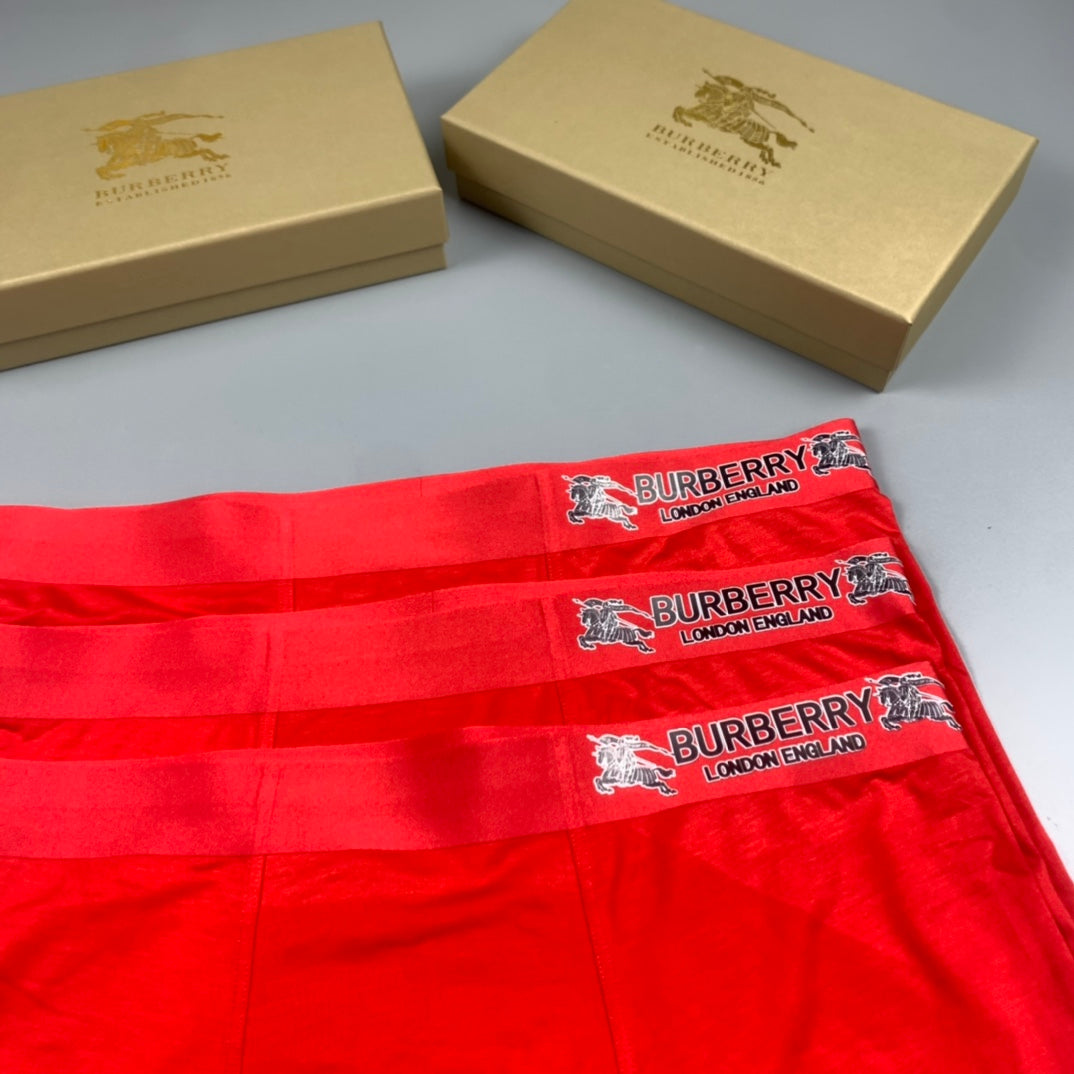 Burberry Red Small Waist Letter Detail Boxer Briefs, image 4
