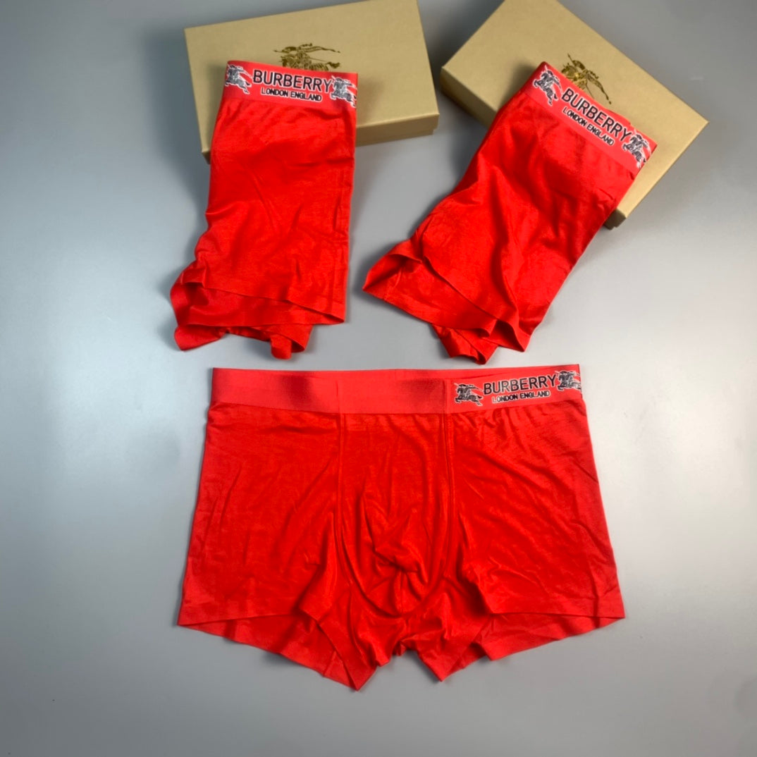 Burberry Red Small Waist Letter Detail Boxer Briefs, image 5