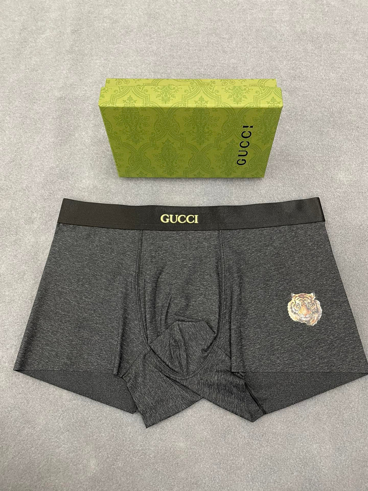 Gucci Charcoal Green Orange Small Crest Boxer Briefs, image 5