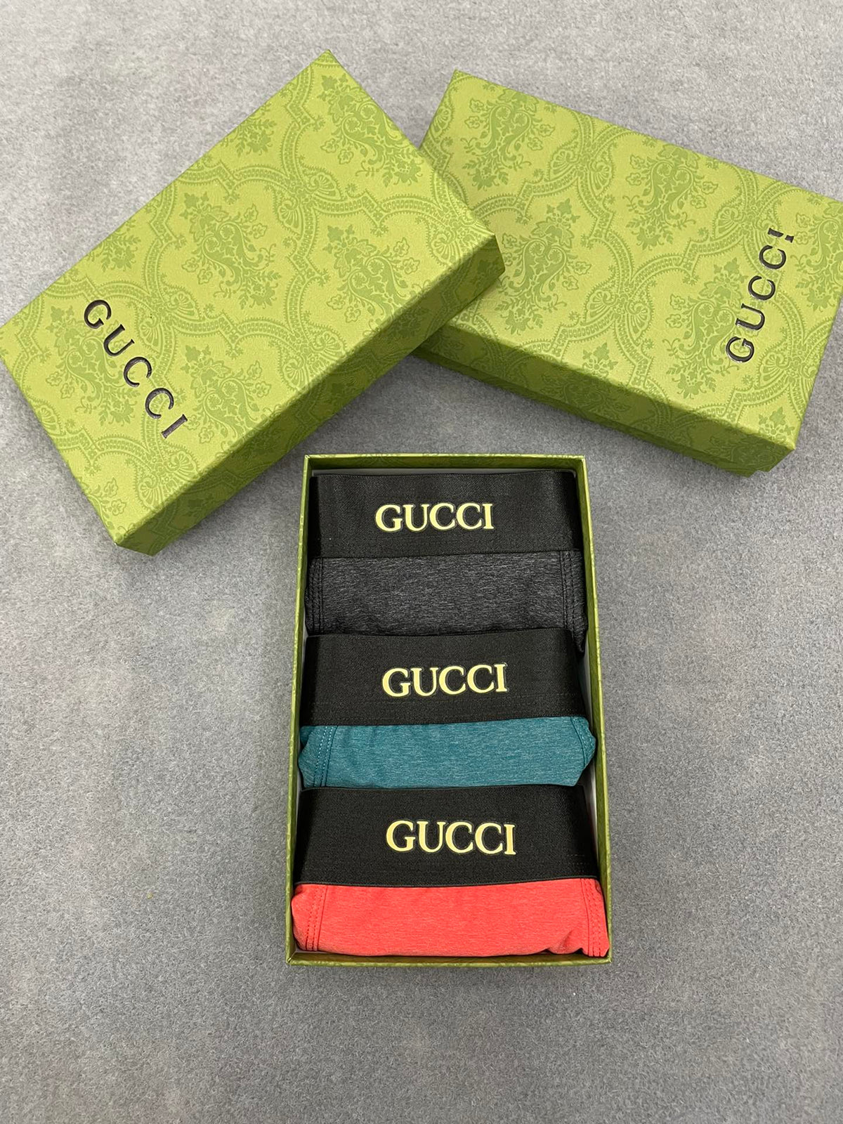 Gucci Charcoal Green Orange Small Crest Boxer Briefs, image 7