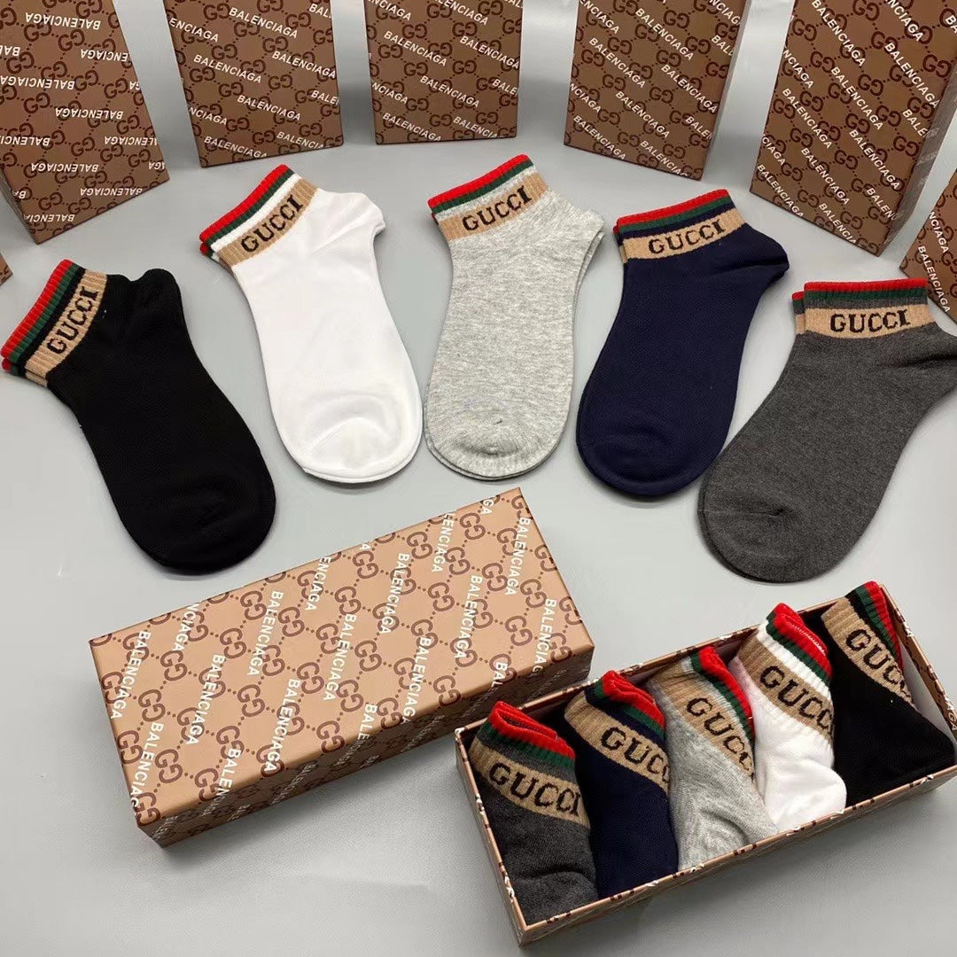 Gucci Neutral Red Green Edge Low Cut No-Show Socks, image 1