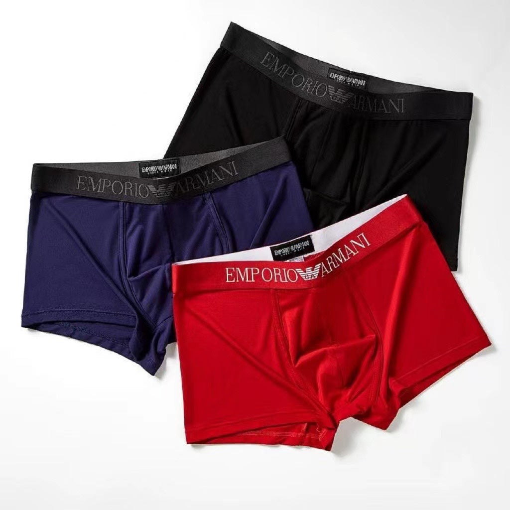 Emporio Armani Red Navy Black Waist Bands Boxer Briefs, image 1