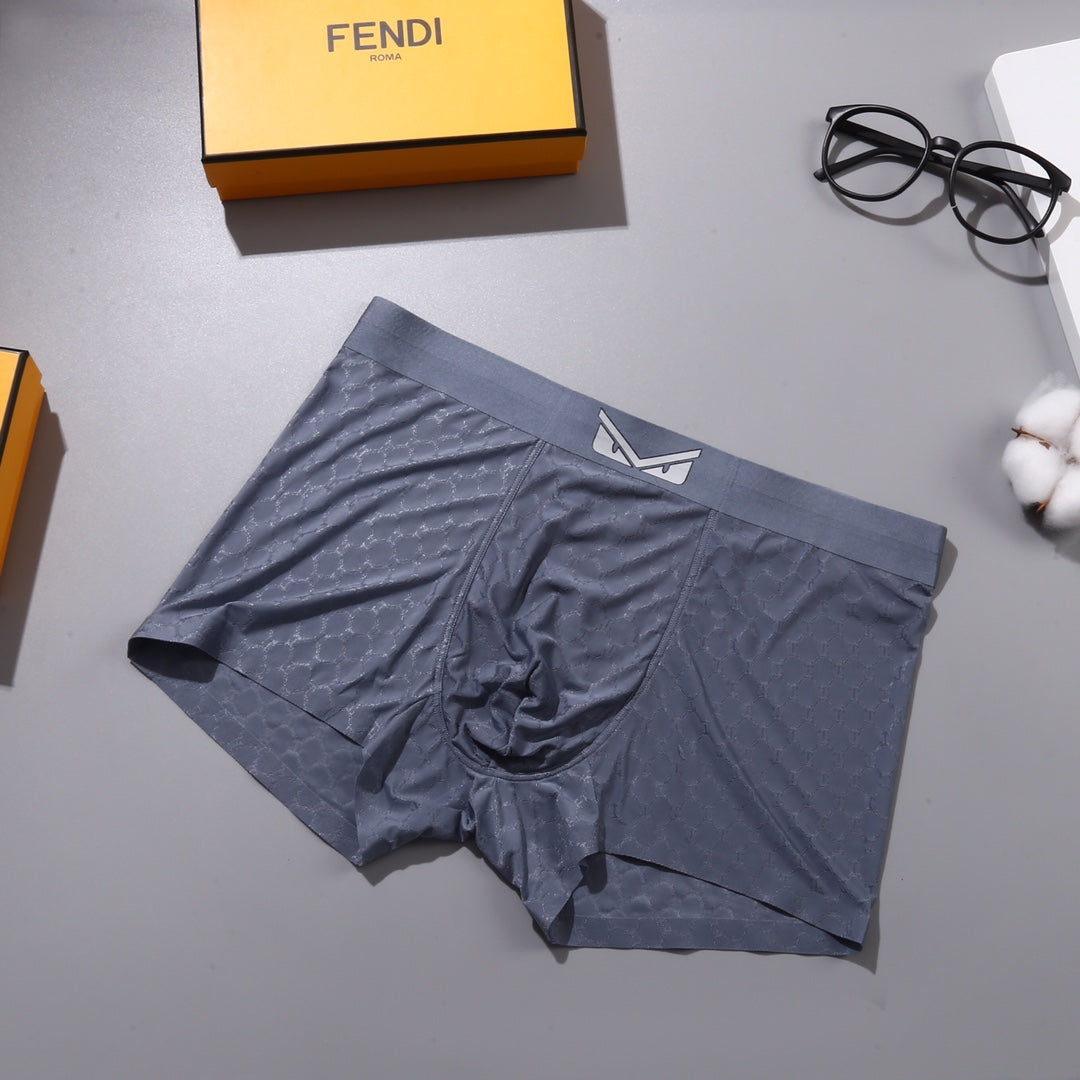 Fendi Grey Tonal Letter Waist Boxer Briefs, image 6
