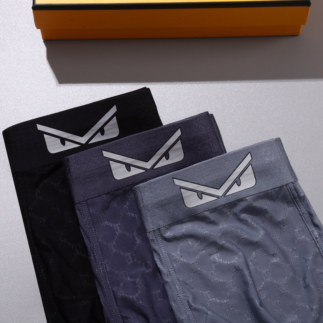 Fendi Grey Tonal Letter Waist Boxer Briefs, image 2