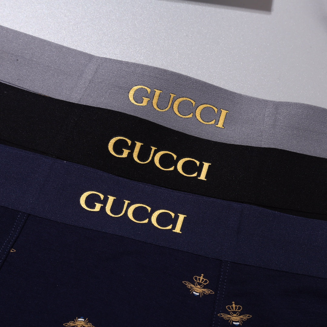 Gucci Navy Grey Tiny Gold Pattern Boxer Briefs, image 4