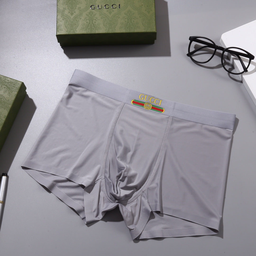 Gucci Grey White Gold Double Letter Boxer Briefs, image 5