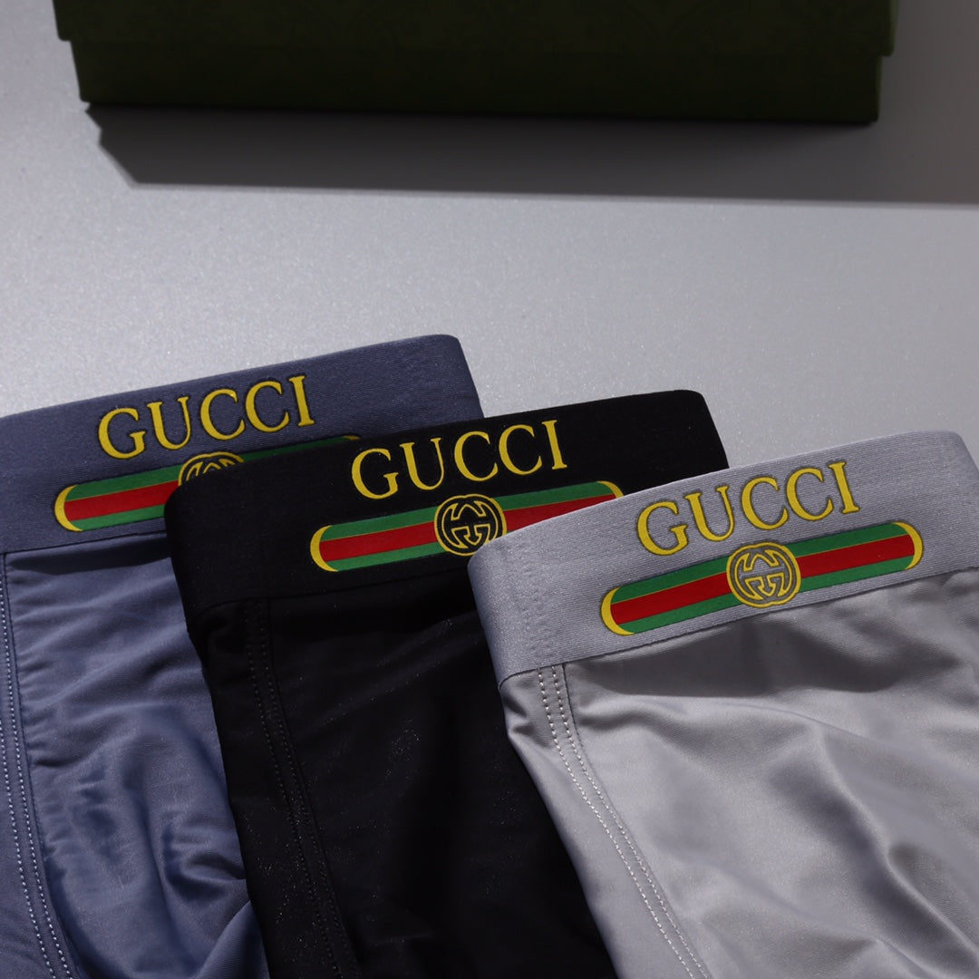 Gucci Grey White Gold Double Letter Boxer Briefs, image 4