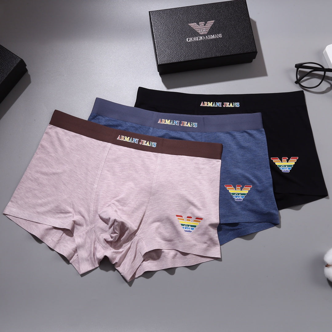Armani Pastel Outlined Eagle Boxer Briefs, Box of 3, gallery image 2