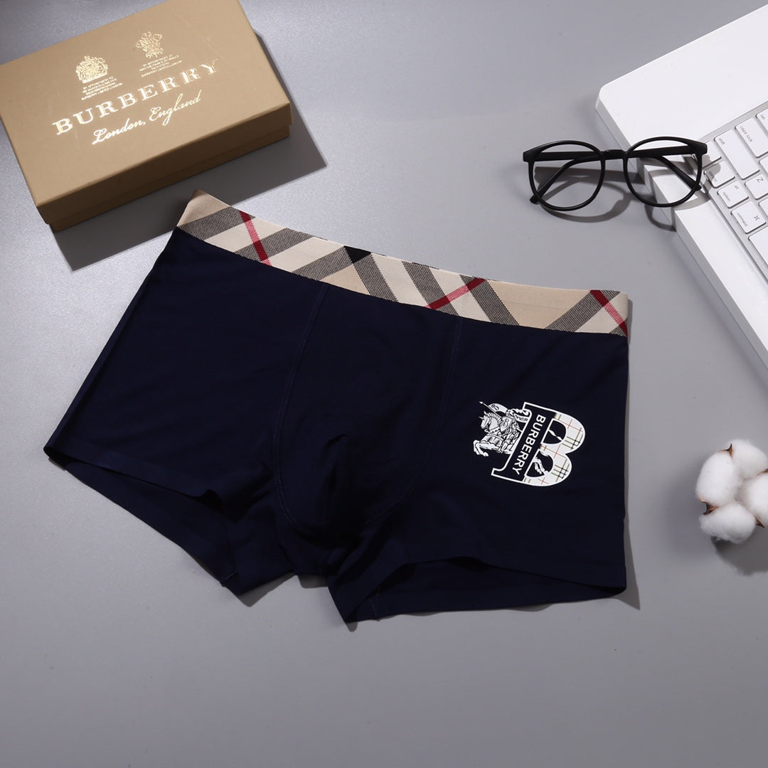Burberry Black Grey Check Waist Ornamental B Boxer Briefs, image 6